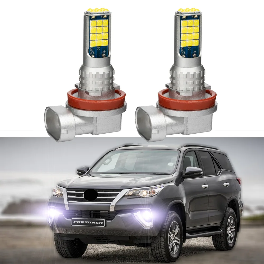 2Pcs For Toyota Fortuner 2016 2017 2018 2019 2020 2021 2022 2023 LED Fog Lamp Bulbs Front Fog Light Canbus White