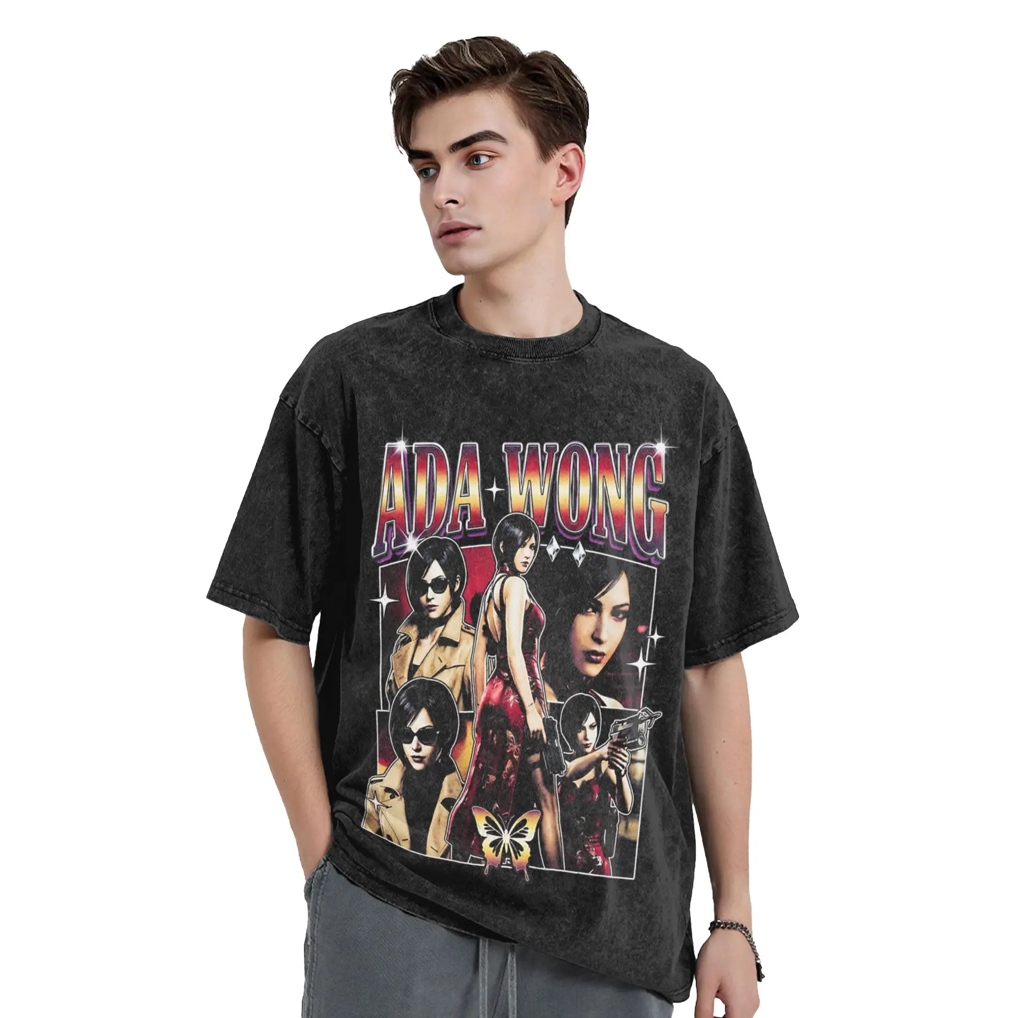 Graphique d'Ada Wong Resident Evil T Shirt Summer  Streetwear T Shirts Cotton Hipster Tshirt For Men Short Sleeve Print Top Tees