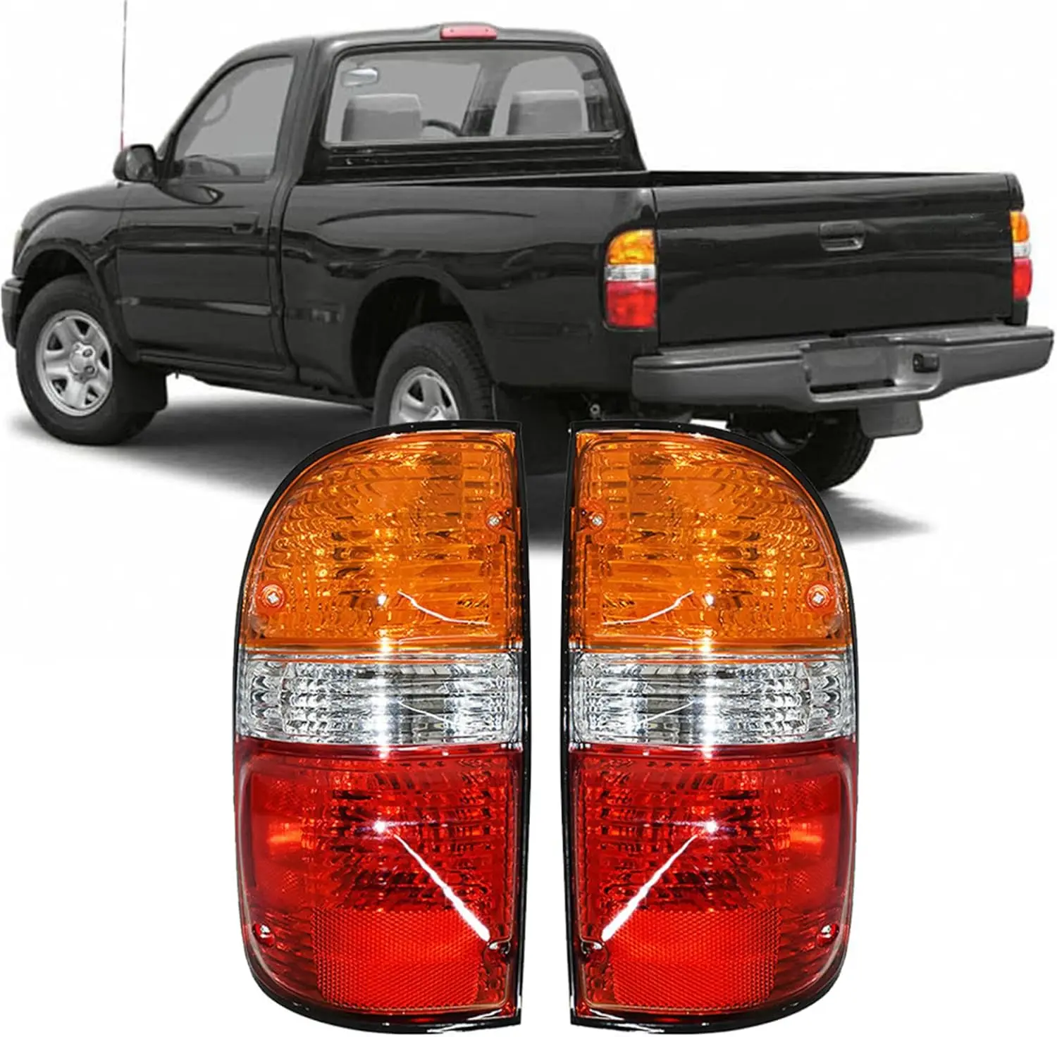 

Left & Right Tail Lights Assembly for Toyota Tacoma 2001-2004 w/Bulbs 81560-04060 81550-04060