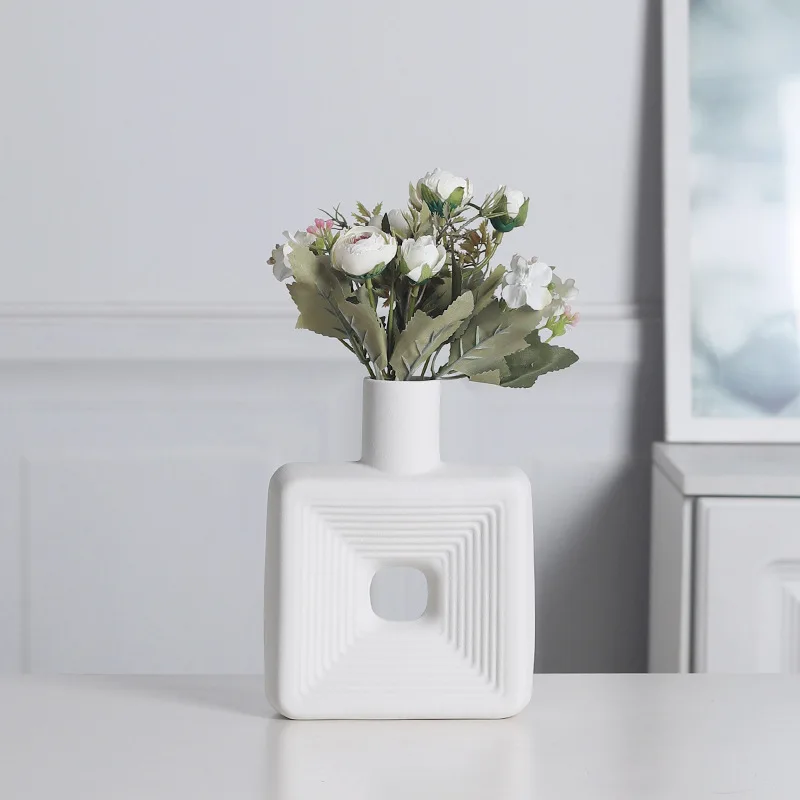 ‌Morandi Color Nordic Vase - Imitation Ceramic Flower Arrangement for Living Room & Home Decor