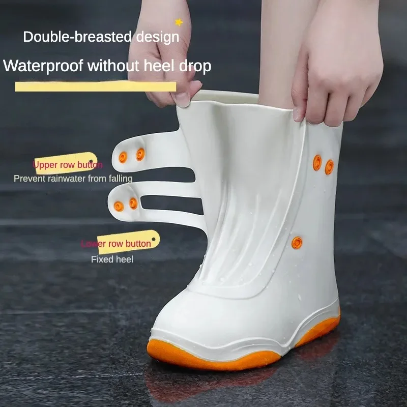 Rain Boots Women\'s Waterproof Shoe Cover Silicone Outdoor Wear Rainy Day Non-Slip Thickening and Wear-Resistant Children\'s Boots