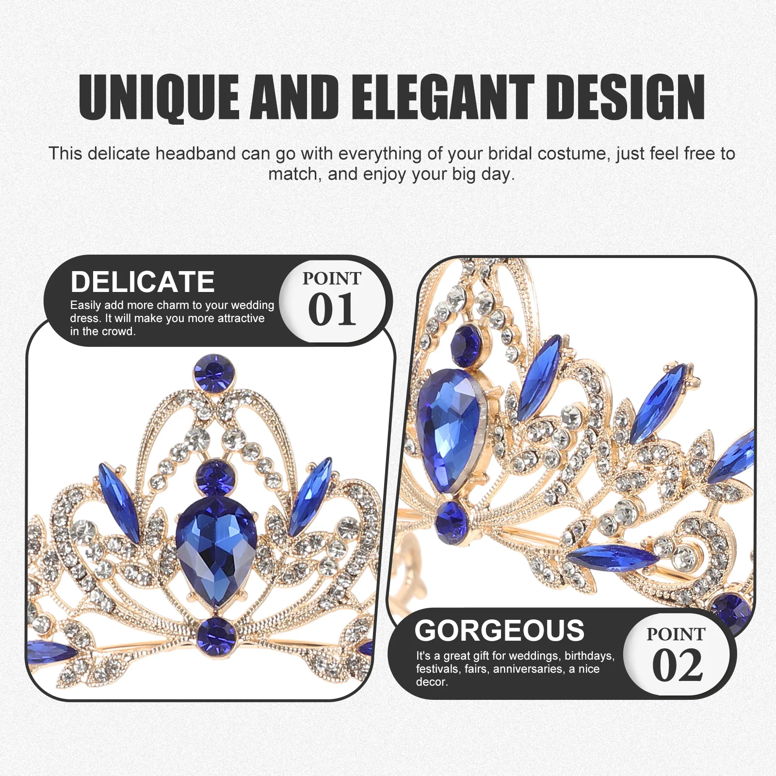 Elegancka tiara ślubna z cyrkoniami, korona, opaska na głowę, dodatek dla panien młodych, tiary ślubne dla kobiet, korony i tiary.