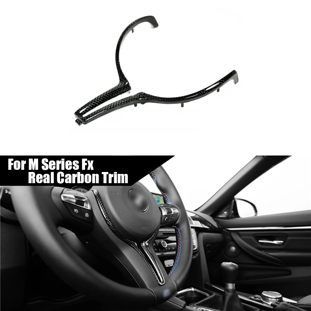 

For BMW M series F80 M3 F82 F83 M4 F87 M2 F10 M5 M6 X5M F85 X6M F86 Real Carbon Fiber Steering Wheel Trim Cover Gloss & Matt