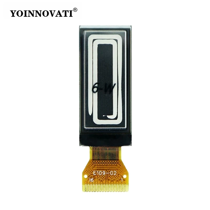 1.09 Inch Small OLED LCD Screen SSD1312 64x128 Monochrome White Display SPI/I2C 16-Pin Solder Pad OLED Display Module Bar Screen