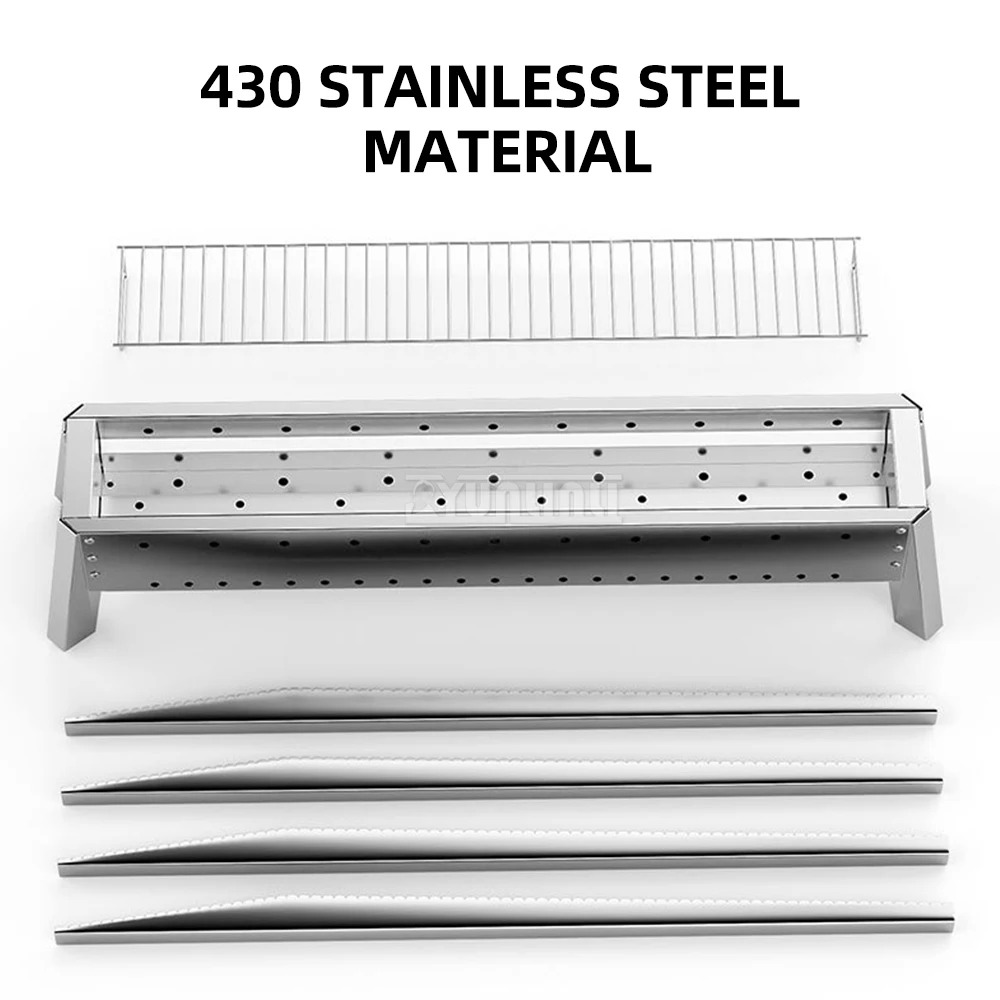 

Double-Layer BBQ GrillThickened Stainless Steel Barbecue Grill Outdoor Charcoal Detachable Garden Camping