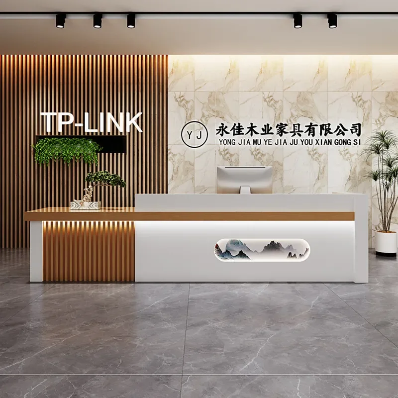 for Modern Simple Company Reception Front Desk for Club Foot Bath Shop Checkout Counter for Training Institution New Chinese