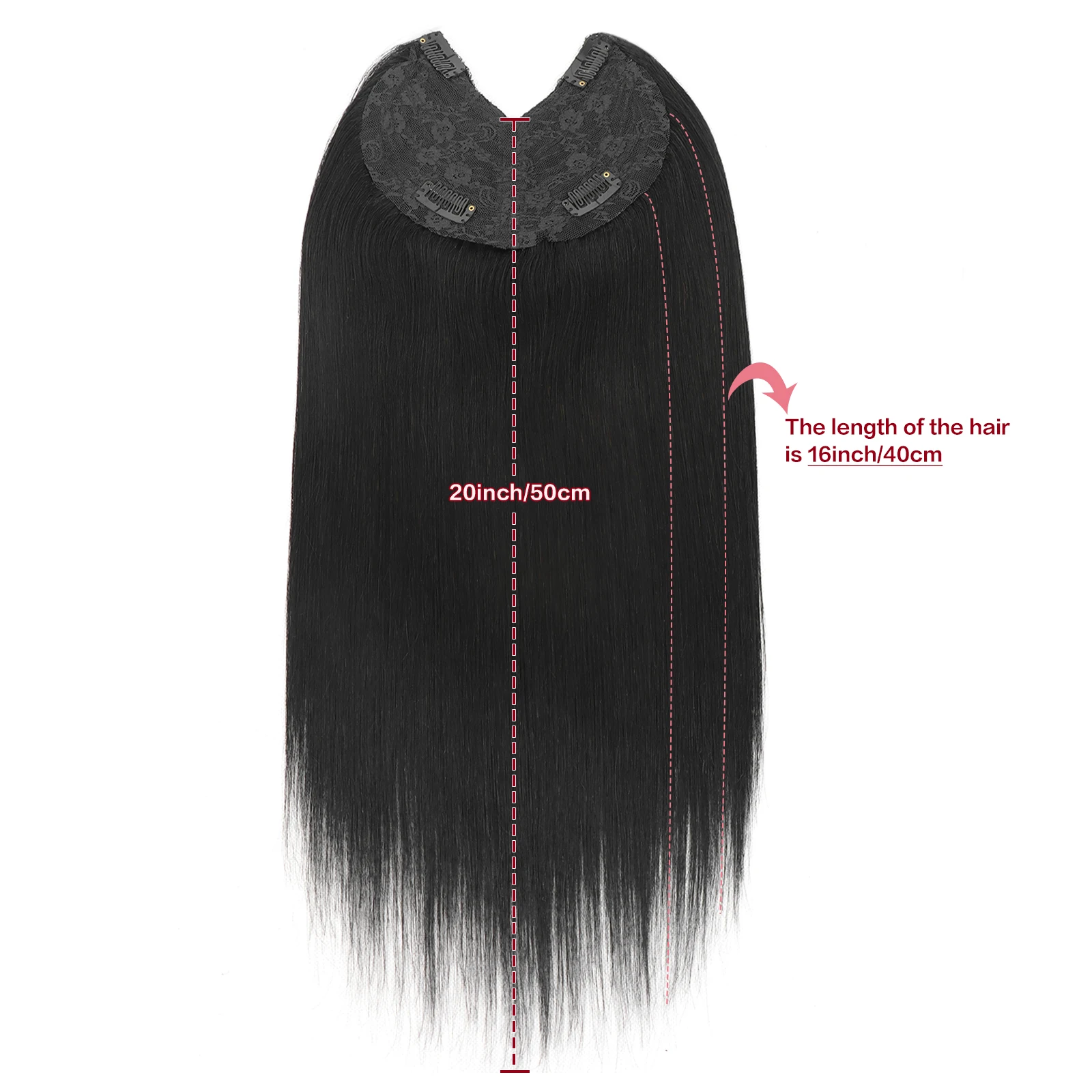 V Shape Clip In Human Hair Extensions  Invisible Brown Blonde Highlight Toppers For Women Straight Brazilian Remy Hair 16Inch view 5
