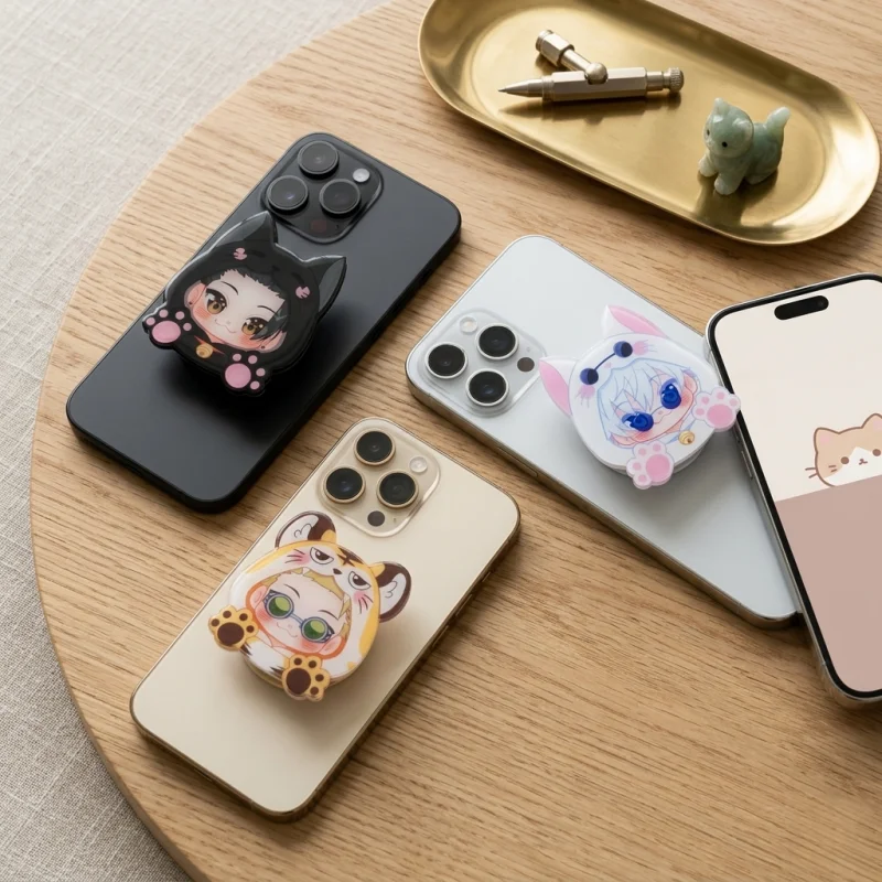 Jujutsu Kaisen Gojo Geto Yuji Acrylic Phone Holder Cat Tiger Hood Version Anime Transparent Mobile Stand Collectible Decor Gift