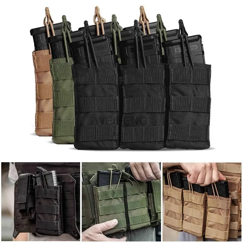 

Tactical Molle Magazine Pouch Single/Double/Triple 7.62/5.56mm Rifle Mag Pouch for M4 AR15 AK M6 Airsoft Hunting Accessories