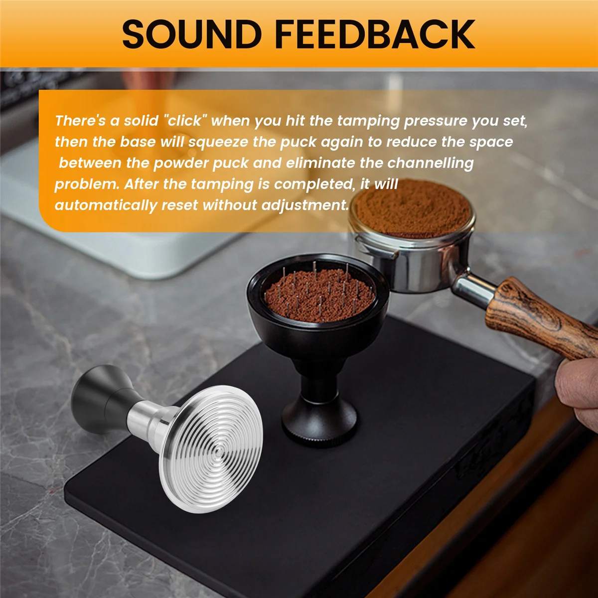 Новый калиброванный темпер для эспрессо, темпер для кофе с регулируемым давлением 24–35 фунтов, пружинный темпер 58 мм