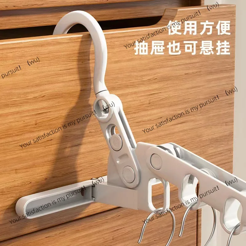 Portable folding travel hanger, foldable fabric clothesline, travel hanger, hotel 5-hole hanger, multi-functional hanger