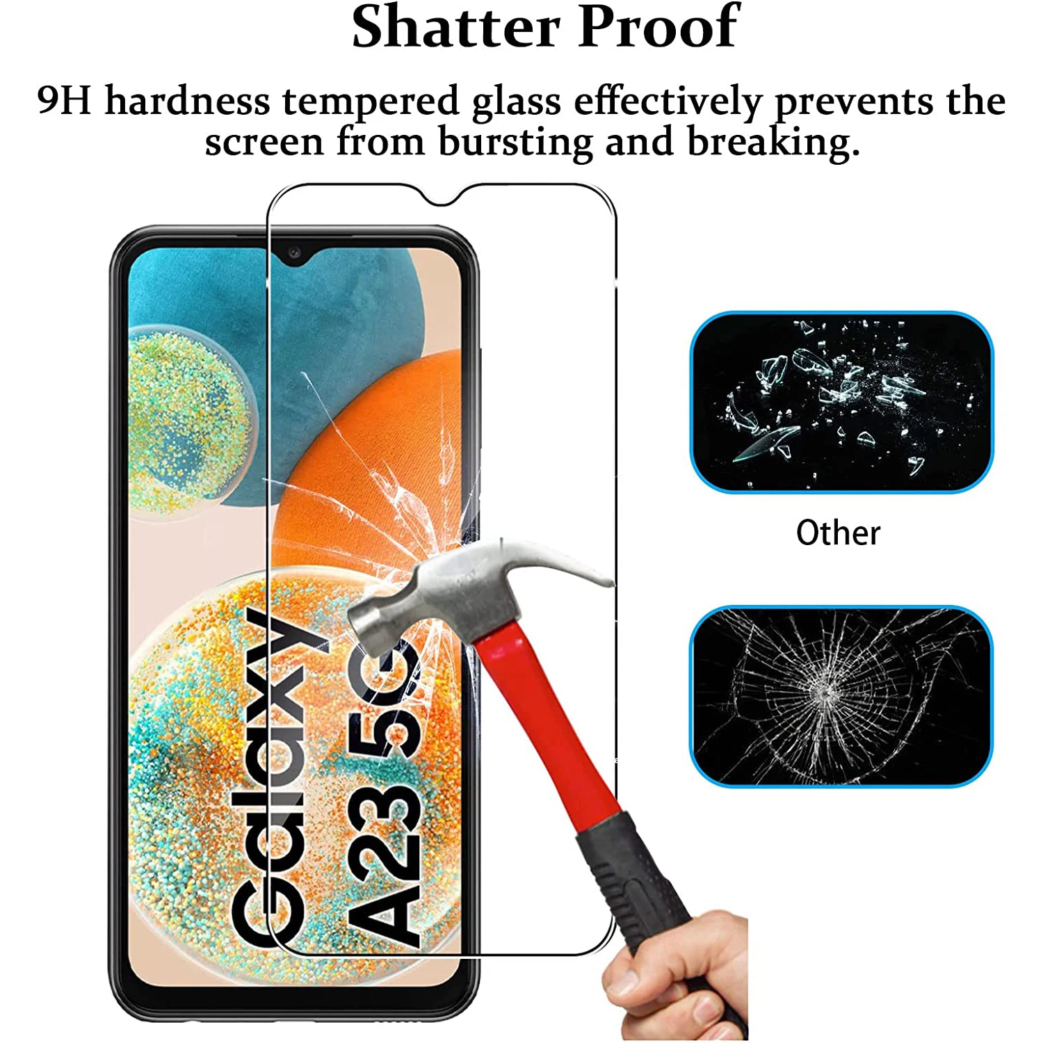 Protector de pantalla HD para Samsung Galaxy A23 5G 9H, película de vidrio templado, 2/4 unidades