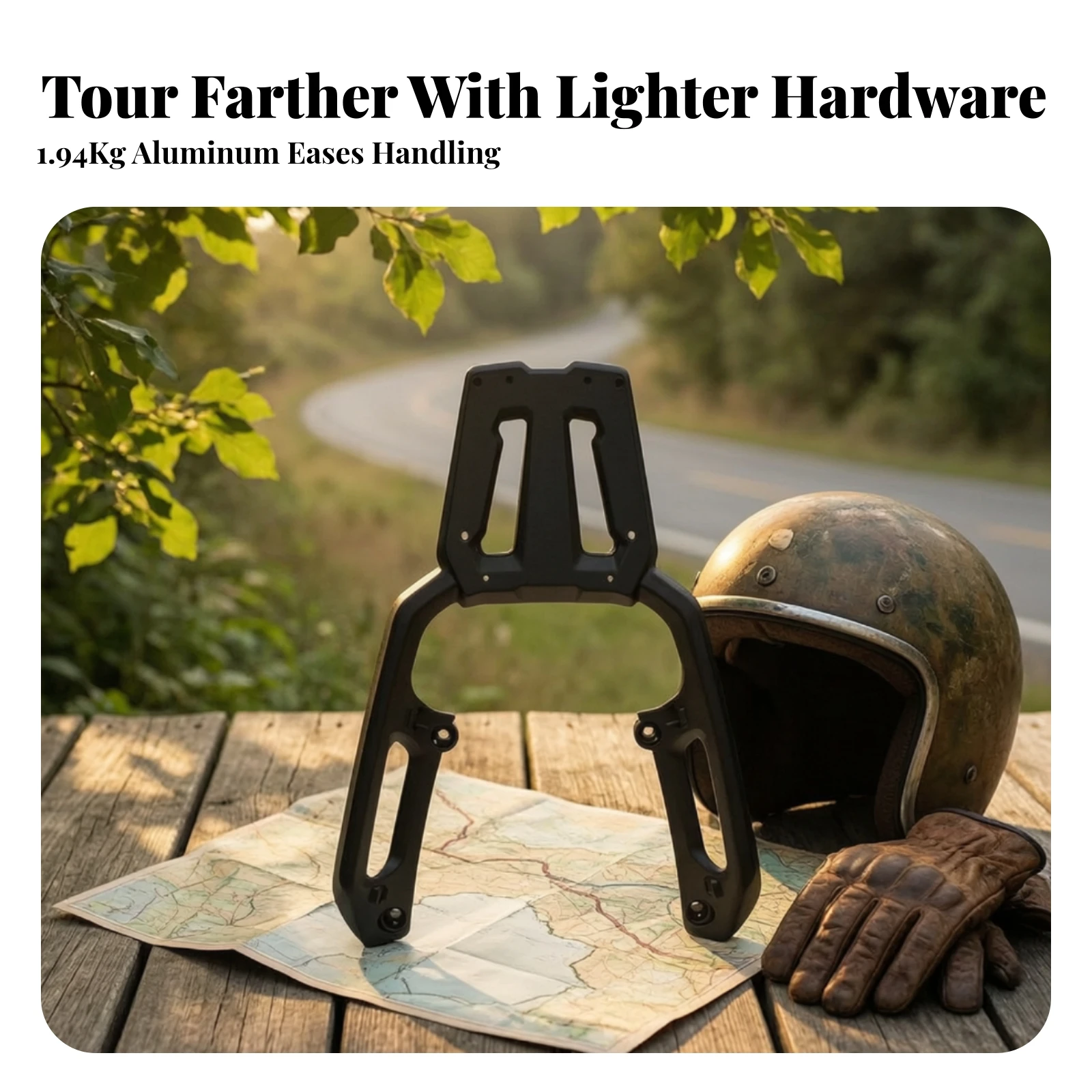 Motorcycle Rear Luggage Rack Rust Resistant Motorbike Rear Luggage Rack Matte Textured Sleek for Commuters