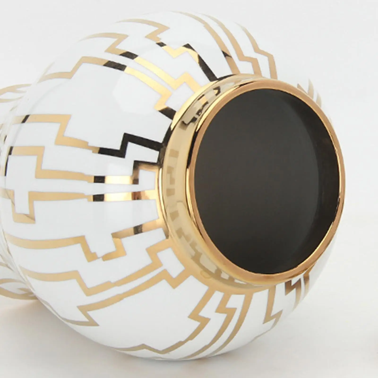 Modern Ceramic Ginger Jar with Lid Porcelain Tea Caddy Storage Vase for Floral Arrangement Decorative Tabletop Jar Handicraft