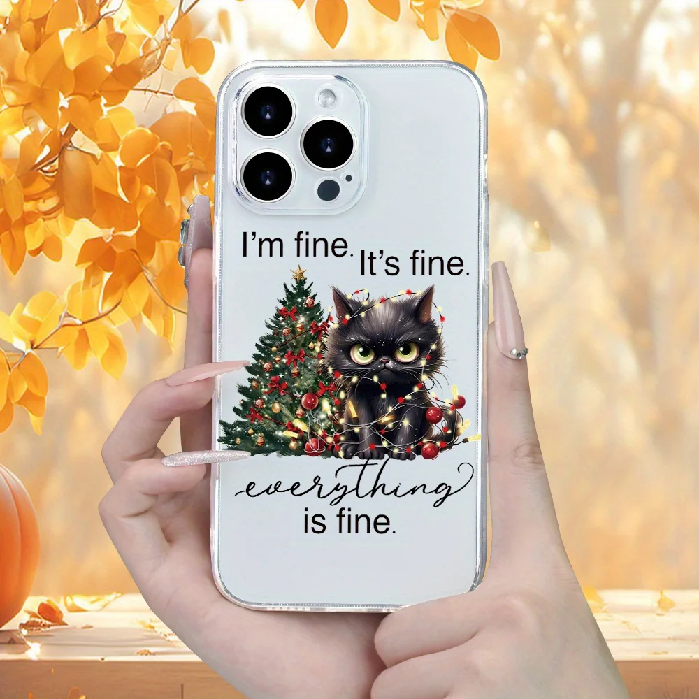 

Creative Christmas tree cat pattern phone case for iPhone 17 16 Pro 15 Pro 14 13 12 11 XS 14 PRO MAX 16 plus 14Pro 12pro