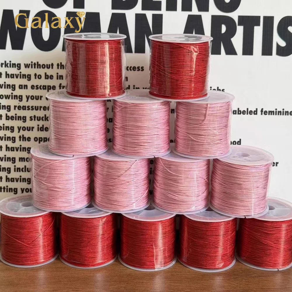 1.0/1.5/1.8/2MM Nylon Cord Rop Beaded Thread Hand-Woven DIY Red Rope  Jewelry Accessories Making String  Handmade Beading Thread