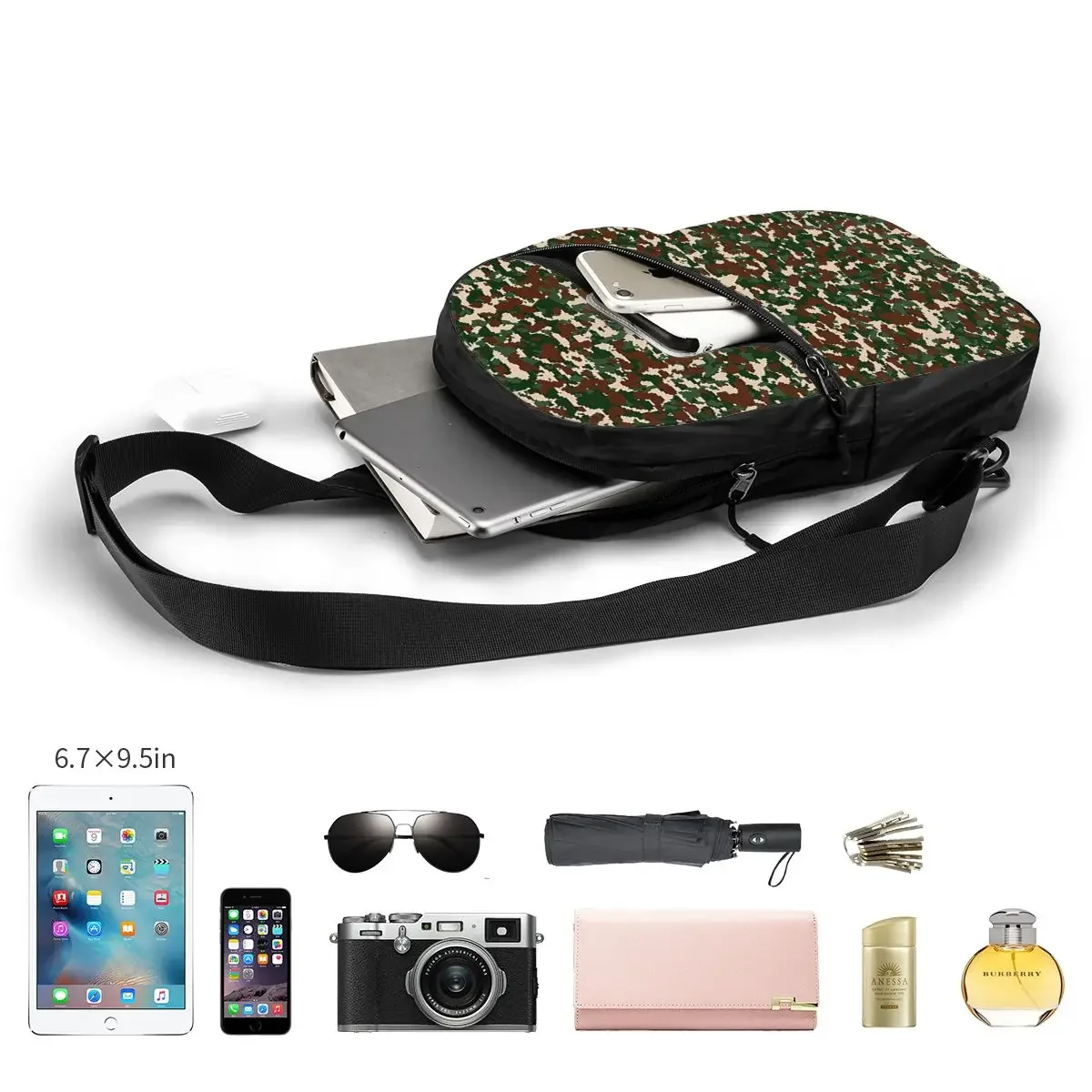 التمويه العسكرية بكسل حقيبة صدر للرجال حبال Crossbody على ظهره حقيبة صدر للرجال السفر المشي لمسافات طويلة Daypack حقيبة كتف