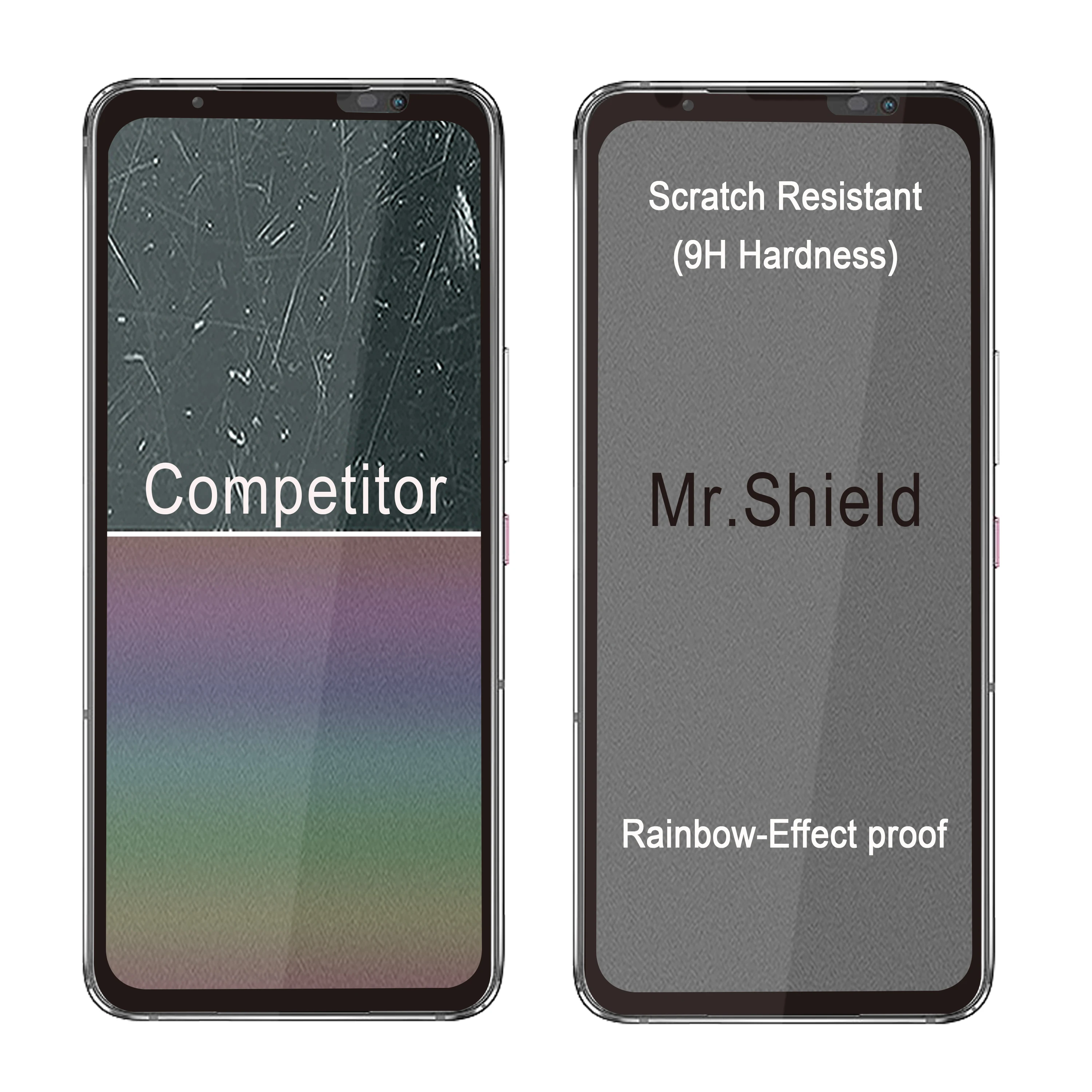 Mr.Shield [3-Pack] Screen Protector For Asus Rog Phone 7 / Rog Phone 7 Ultimate [Full Cover] [Tempered Glass] [9H Hardness]