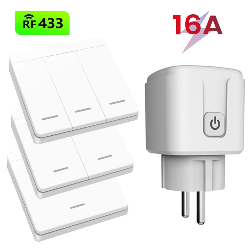16A Wireless Socket Remote Control Switch EU Plug Electrical