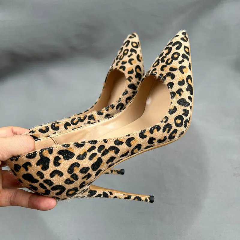 Tikicup مثير موضة ليوبارد طباعة أشار تو عالية الكعب للنساء أنيقة سيدة خنجر مكتب والحفلات فستان مضخات ملابس يومية