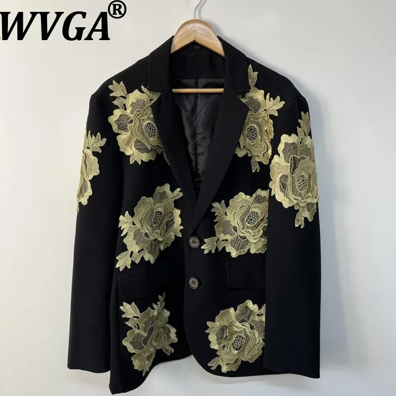 

WVGA Spring Autumn New Man Tide High Street Heavy Embroidered Trendy Long Lseeve Blazer Niche Chic Casual Suit Jacket Ins W13319