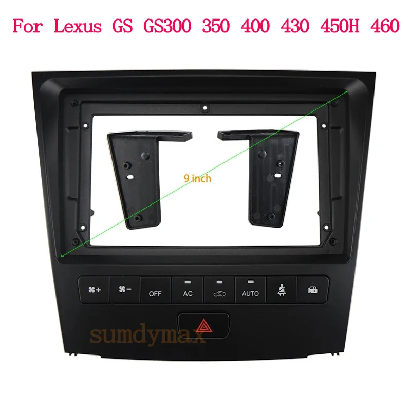 9inch Car Radio Fascia for Lexus GS GS300 350 400 430 450H 460 DVD Stereo Frame Plate Adapter Mounting Dash Installation Bezel