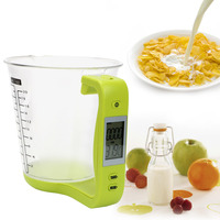 Digital Beaker Kitchen Scales Plastic Hostweigh Measuring Cup Temperature Measurement Cups with LCD Display