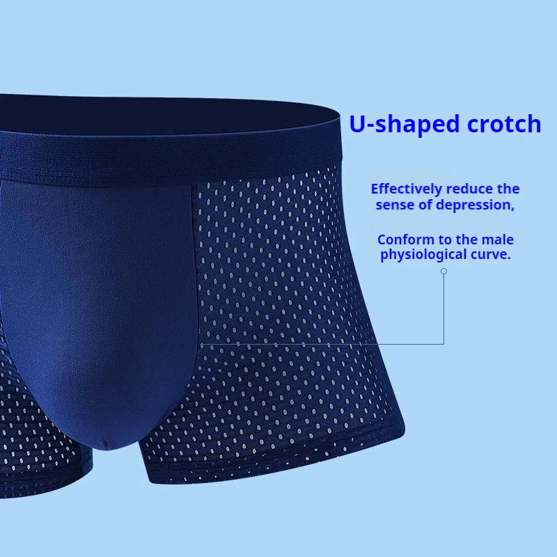 3pcs/lot Men\'s Underwear Men Boxer Shorts Ice Silk Mesh Boxershorts Plus Size Panties Summer Sexy Breathable Underpants 40-100KG