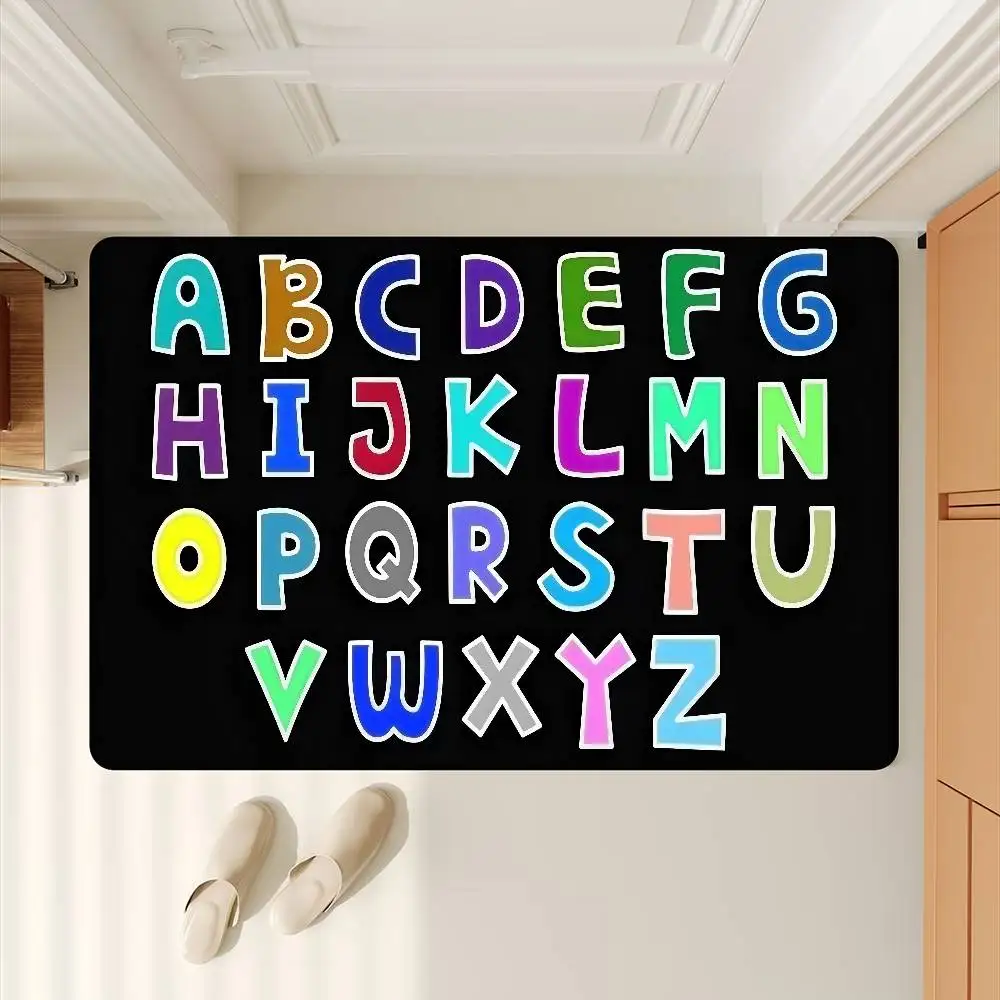 The English Letters Hallway Carpet Retro Multiple Choice Living Room Kitchen Rug Non-Slip Welcome Rug