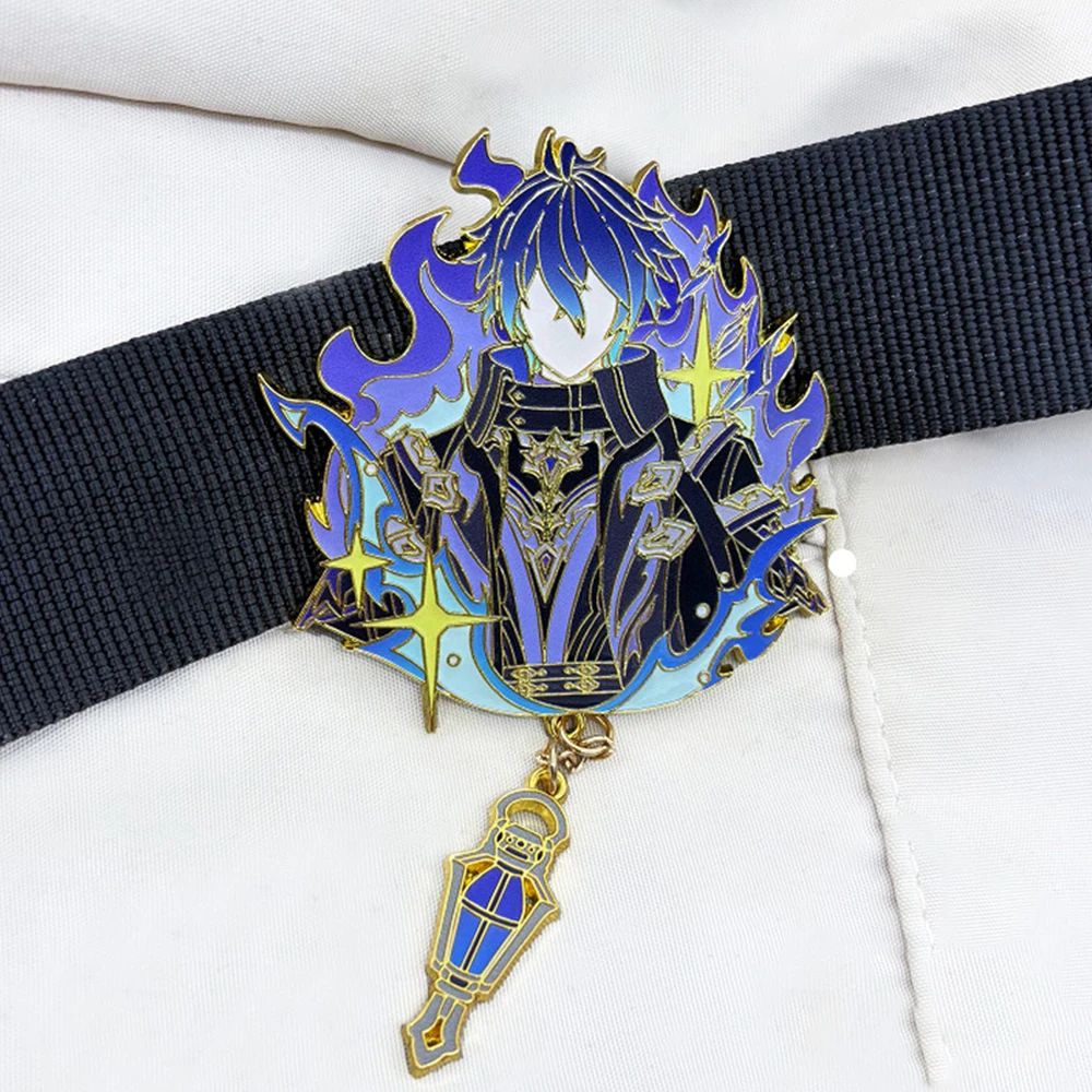 Jeu Genshin Impact Flins Cosplay Badge broches en métal dessin animé Figure épinglettes sac à dos décoration accessoires de fête