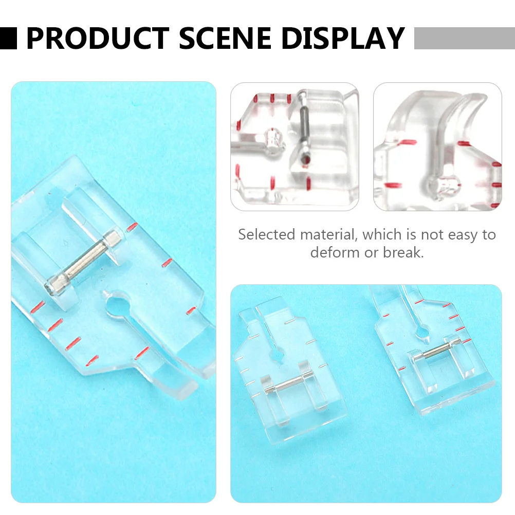 5 قطعة أقدام ضغط اللحف البلاستيك الشفاف أجزاء ماكينة الخياطة استبدال سهلة التركيب لآلات الخياطة الصناعية الصغيرة #6
