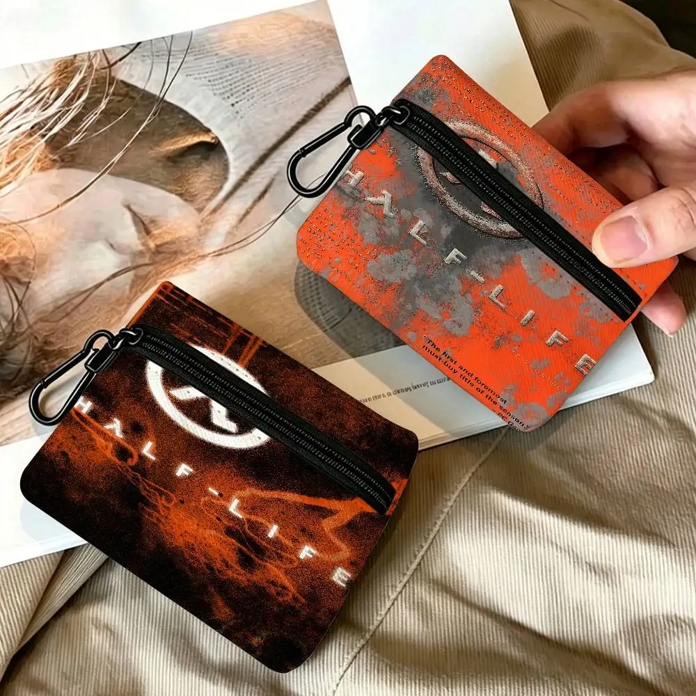 Gamer Half Life Wear-resistant Oxford Cloth Coin Purse Portable Backpack Hanging Card Storage Bag