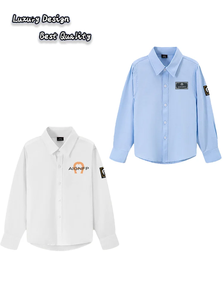 Trend Baby Boys long sleeves shirt 2026 spring New Kids Clothes Vacation casual wear letter print Tops Teen Children Shirts Fall