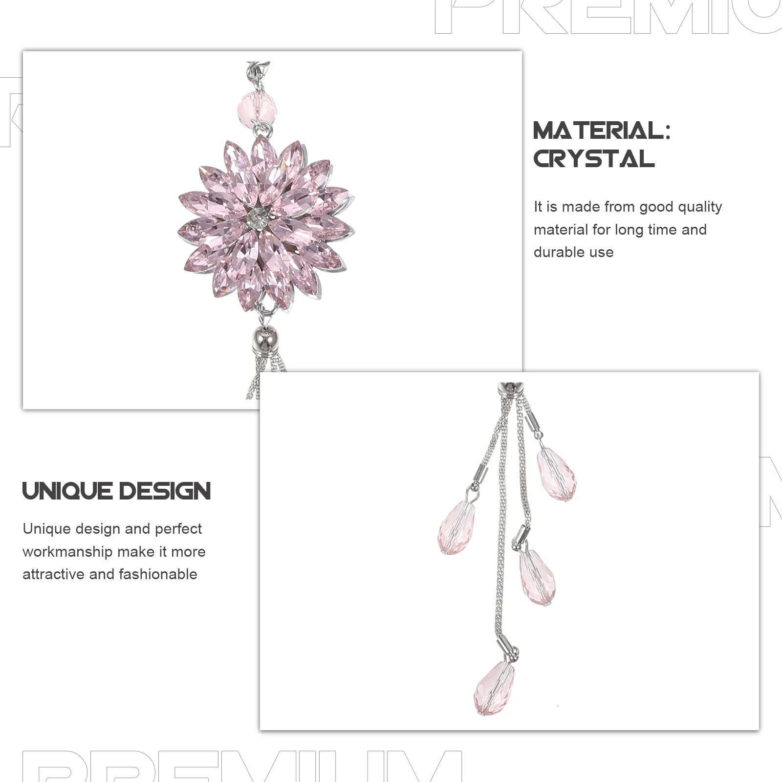 

1pc Crystal Car Pendant Camellia Hanging Ornament Rear View Mirror Accessories Interior Decor Durable Unique Design Gift Car