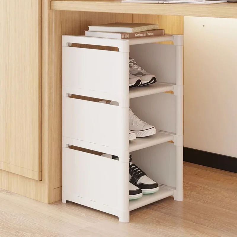 Adjustable Multi-Layer Shoe Organizer Stackable Wall Cabinet Space-Saving Shelf for Corner Storage Entryway Rack