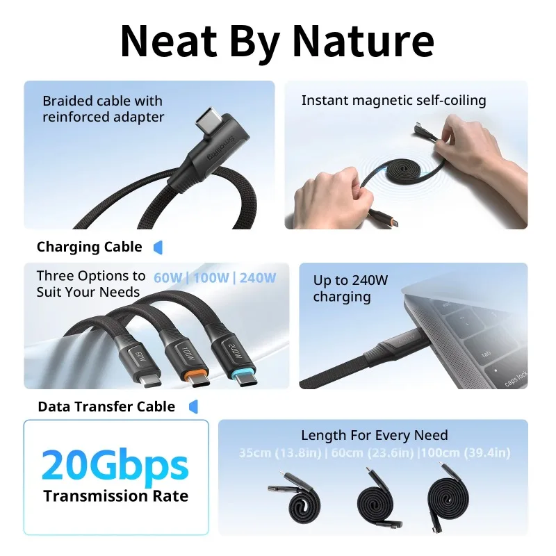 SmallRig Data Cable for USB-C Adapter Charging and Data Transfer in One Compatible with Devices Featuring a USB-C Port 5611