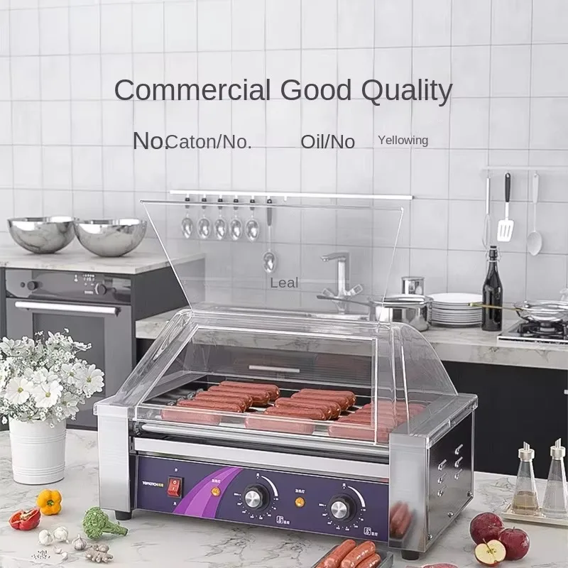 Commercial Stainless Steel Electric Sausage Roasting Machine Five-Stick High Adjustable Thermostat 220V Snack