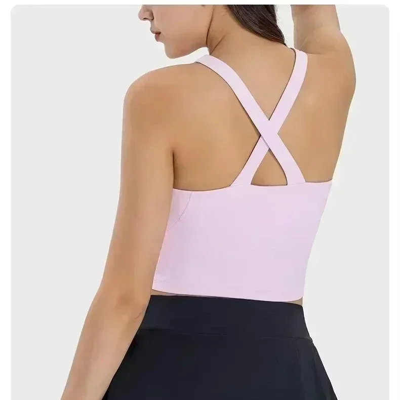 

Спортивный бюстгальтер Lemon Tight Fit с перекрестными бретелями, ультрамягкий, эластичный в четырех направлениях, невесомый, с регулируемыми бретелями на шее и съемными чашечками