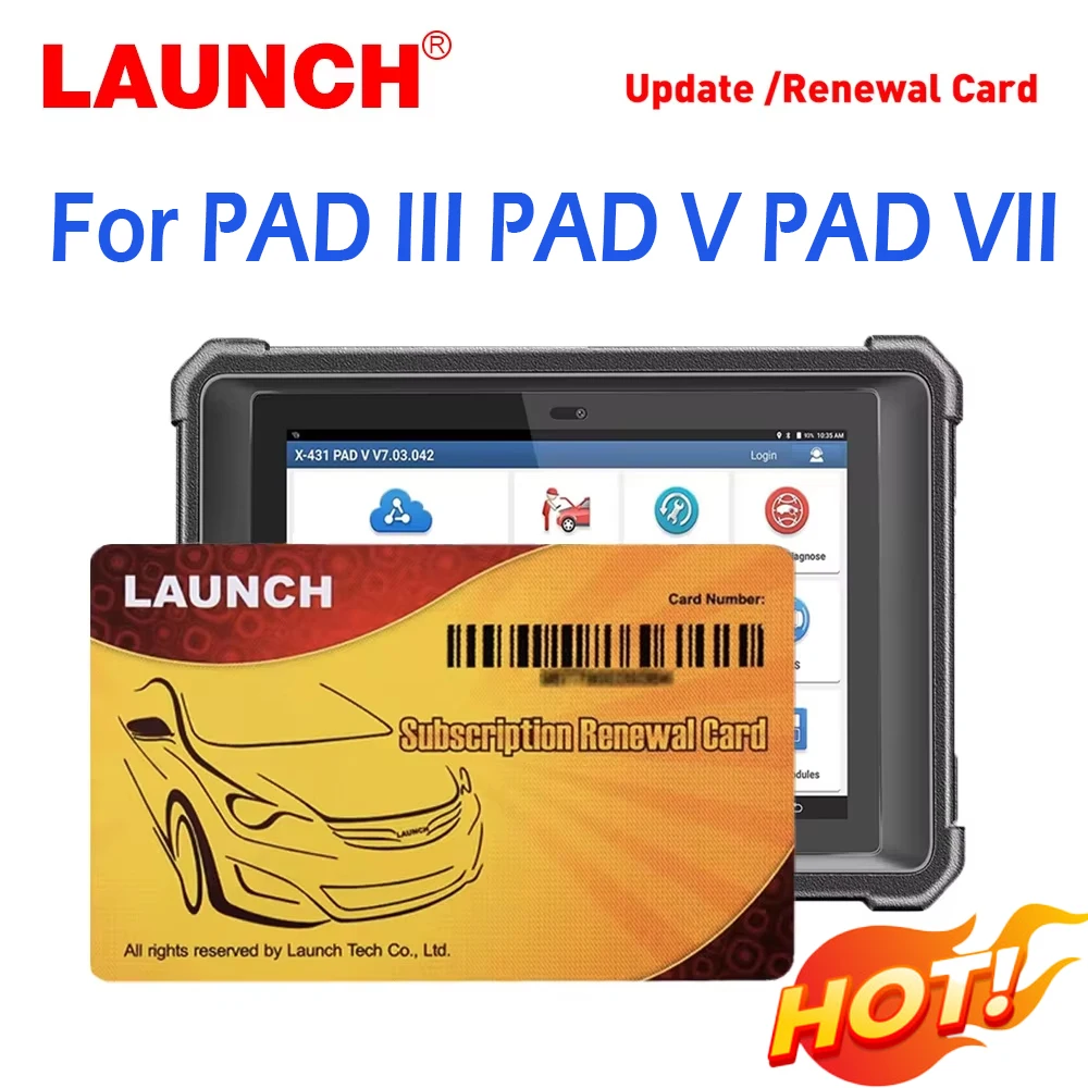 LAUNCH Original Renewal Pin Card for PAD III PAD V PAD VII Software Update with 1/2 Years Support Activation Card
