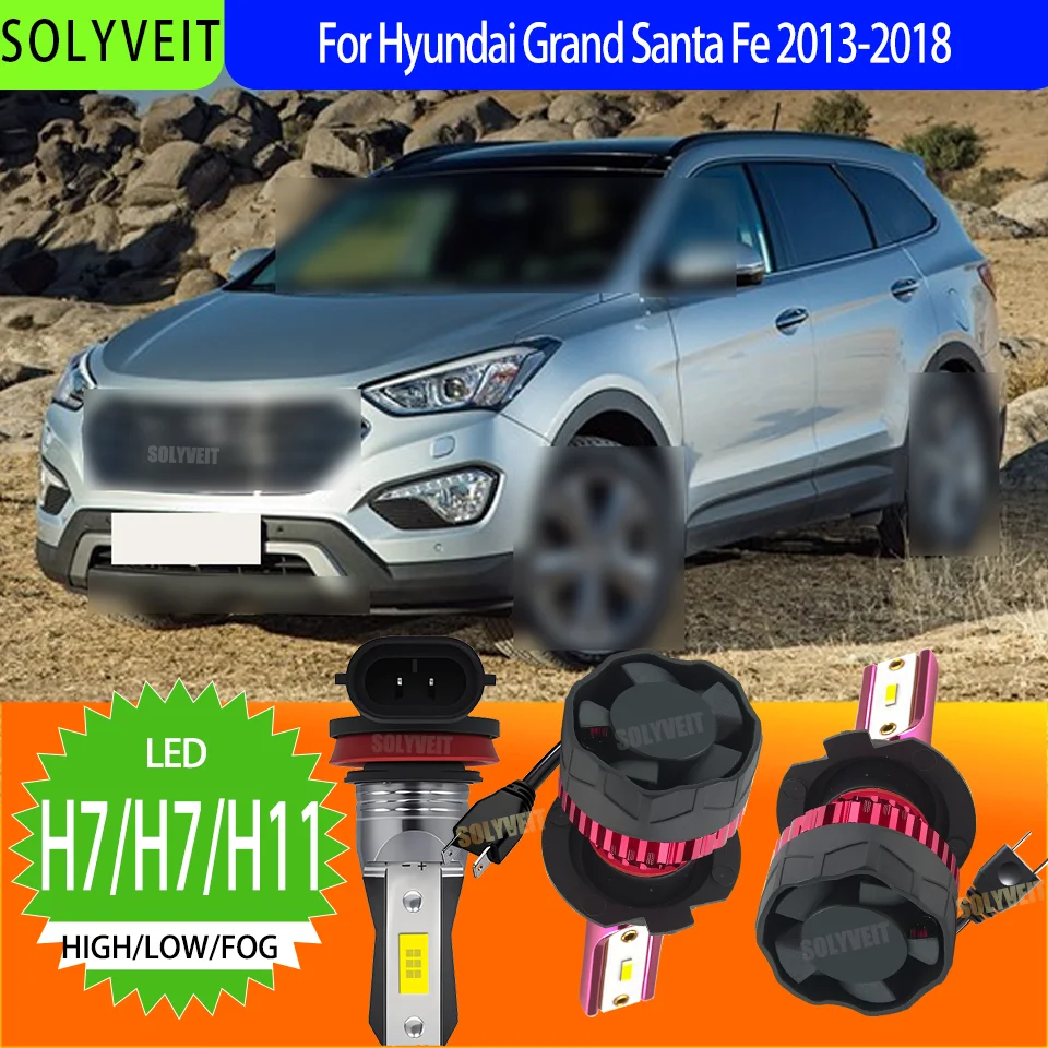

LED Headlight Foglamp Kit High Performance Automotive Replacement For Hyundai Grand Santa Fe 2013 2014 2015 2016 2017 2018