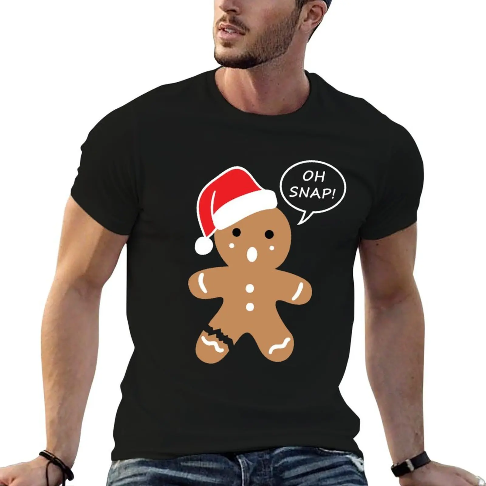 Gingerbread oh snap! T-Shirt designer shirts Short sleeve tee mens t shirts pack