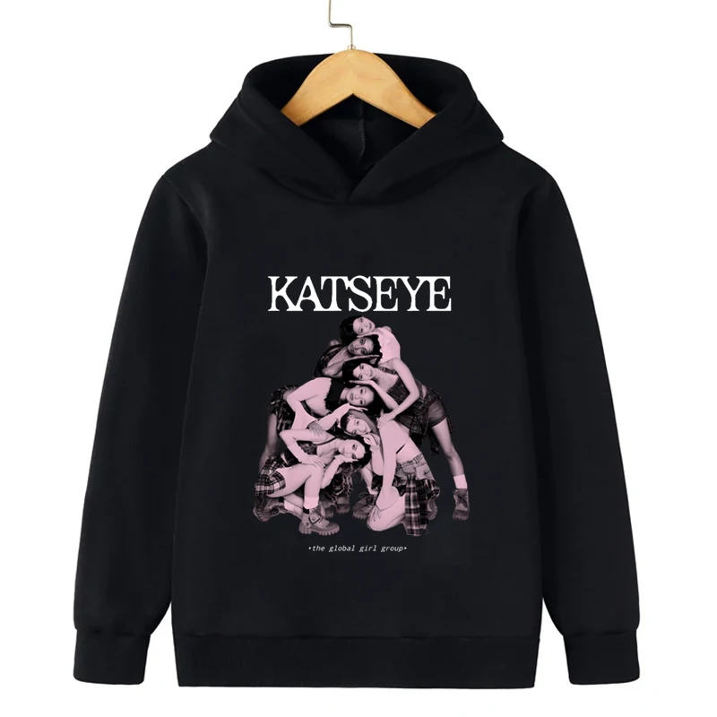 Girl Group KATSEYE Hoodie Mädchen Jungen Trainingsanzüge Kapuzenpullover Herbst Langarm Pullover Katseye Kpop Kinder Freizeitoberteile – Detail 5