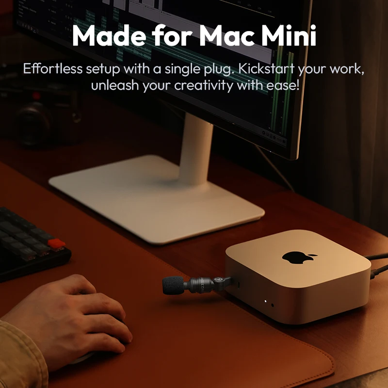 ​ Ulanzi AM23 Type-C ميكروفون صغير 360 °   ميكروفون لاقط بزاوية قابلة للتعديل لجهاز Mac Min الذكي والكمبيوتر اللوحي