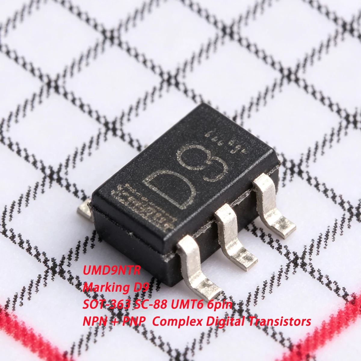 20PCS UMD9NTR Marking D9 SOT-363 SC-88 UMT6 6pin 50V 100mA 150mW 0.1A 0.15W 1NPN+1PNP NEW Original Complex Digital Transistors