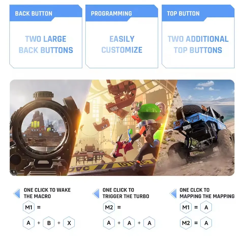 وحدة تحكم لاسلكية BIGBIG Won Blitz 2 Pro معدل إرجاع 2000 هرتز وحدات تحكم حسية جسدية APEX تدعم الكمبيوتر/NS/IOS/Android