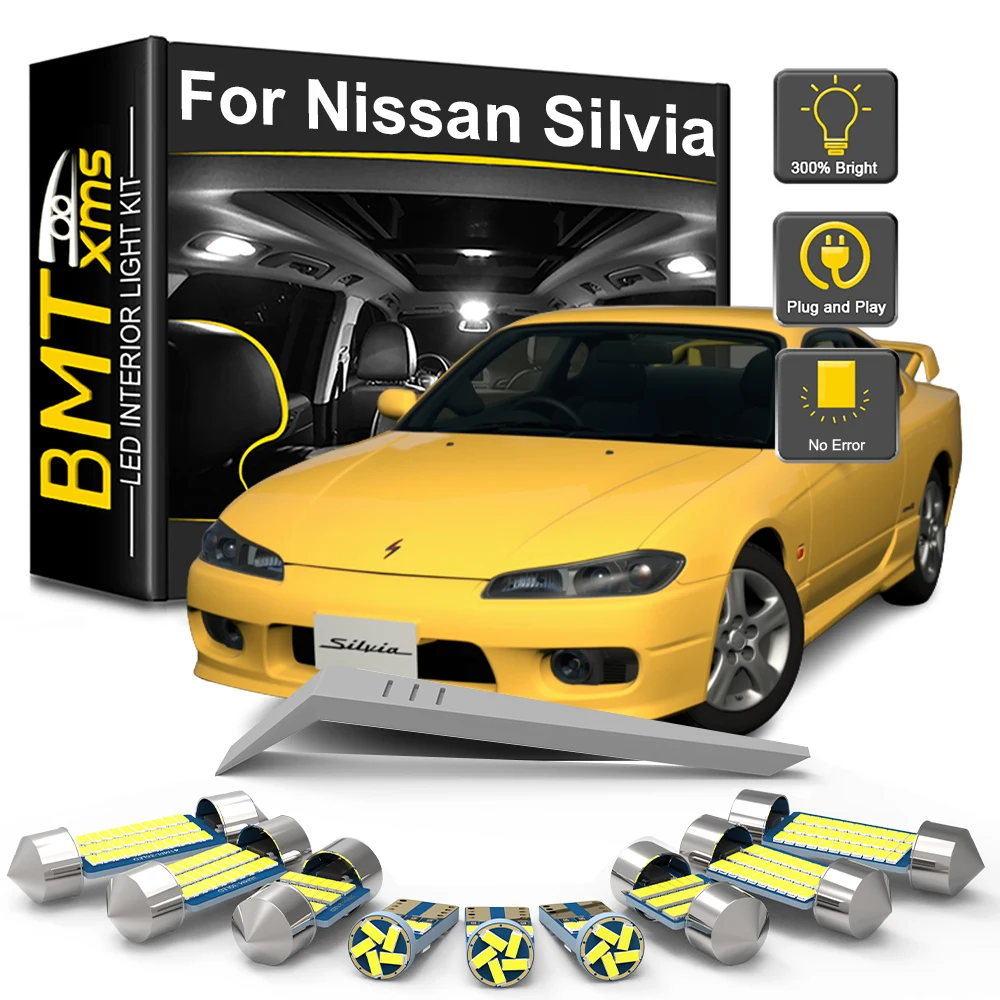 BMTxms LED Interior Light Bulb Kit For Nissan Silvia Coupe S13 S14 S15 1988-1999 2000 2001 2002 2003 Car Reading Dome Trunk Lamp