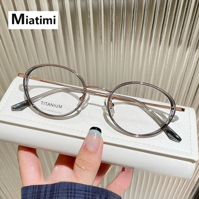 

Модные удобные очки 2026, роскошные ретро-круглые очки из чистого титана и ацетата, оправа для очков по рецепту, женская оправа