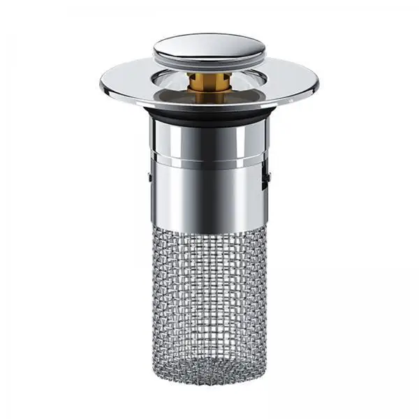 Sink Stopper Bathroom Bound Stopper Stainless Steel Drain Plug Mesh Basket Hair Catcher Quick Release Design