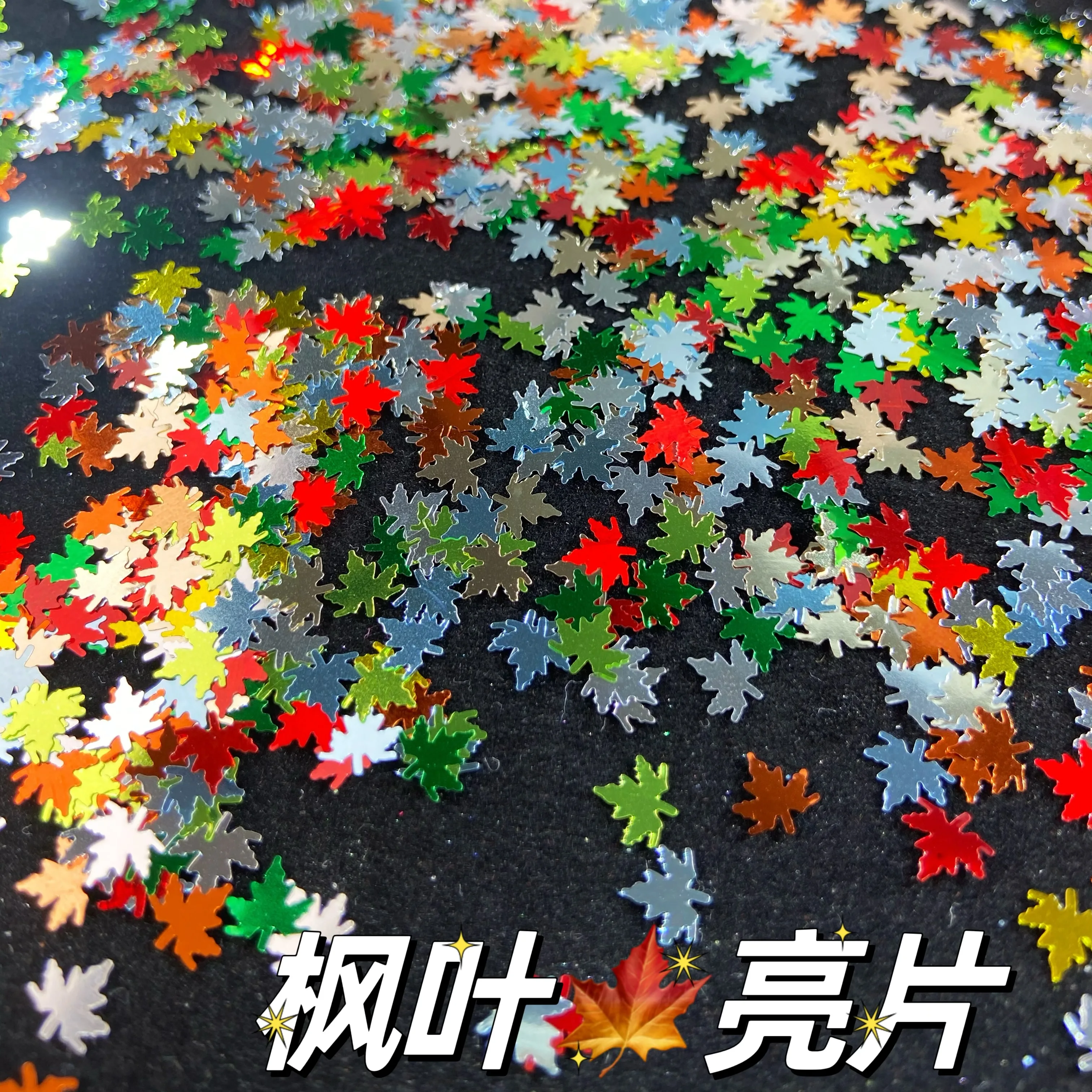 10g/bag 6mm Maple Leaves Nail Glitter Sequins Mixed Shiny Fallen Leaf Flakes DIY Autumn Nail Art Decoration Accessories Tool