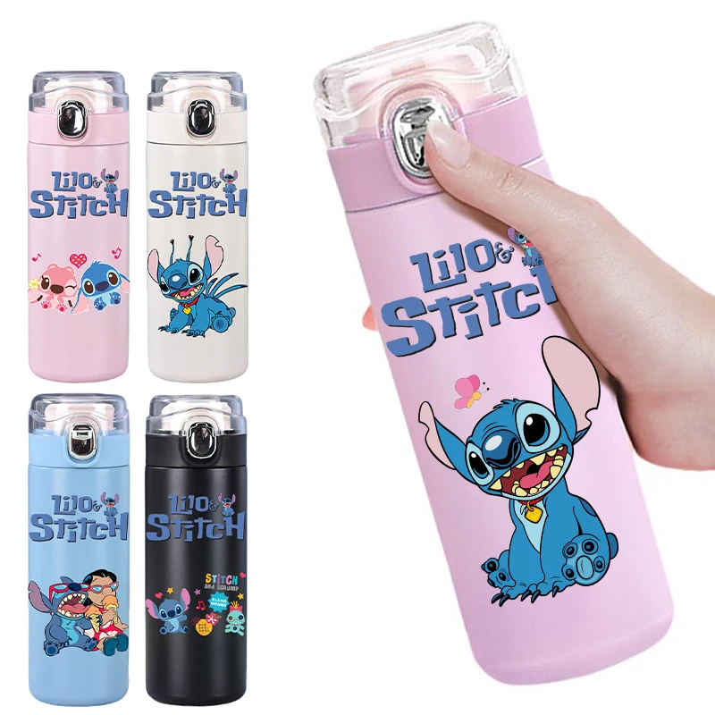 

400 мл Disney Lilo Stitch термос портативная бутылка для воды из нержавеющей стали уличная чашка для воды для кемпинга герметичная чашка для воды детская